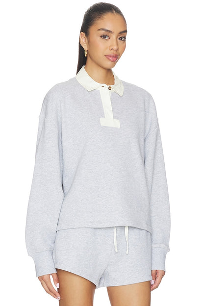 Vintage Terry Oversized Polo Sweatshirt in