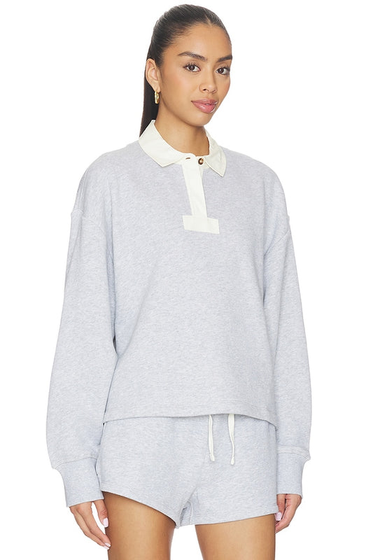 Vintage Terry Oversized Polo Sweatshirt in