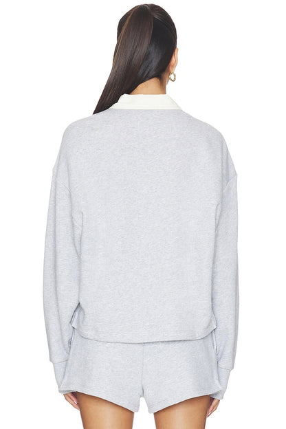 Vintage Terry Oversized Polo Sweatshirt in